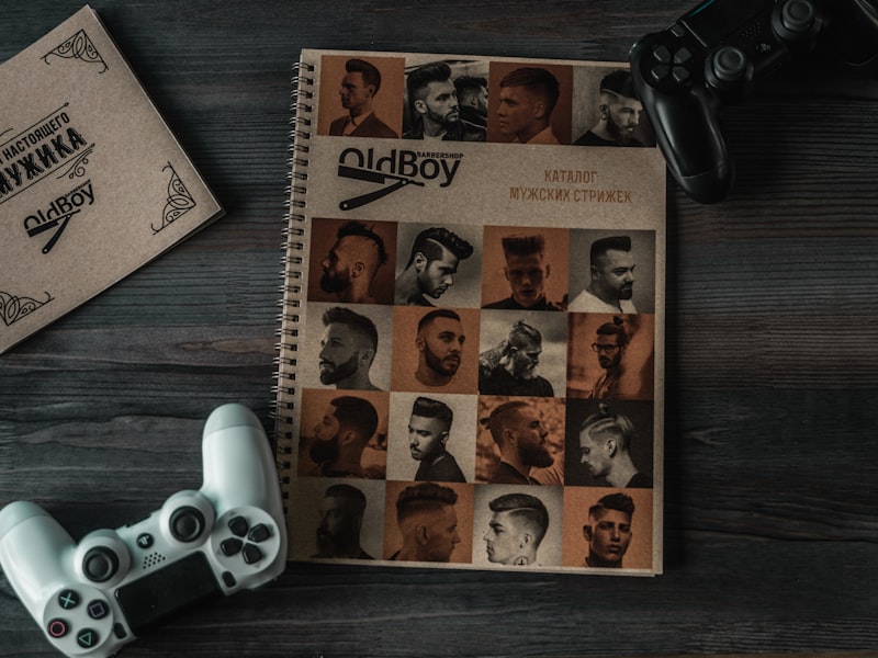 Game controllers and notes on a desk